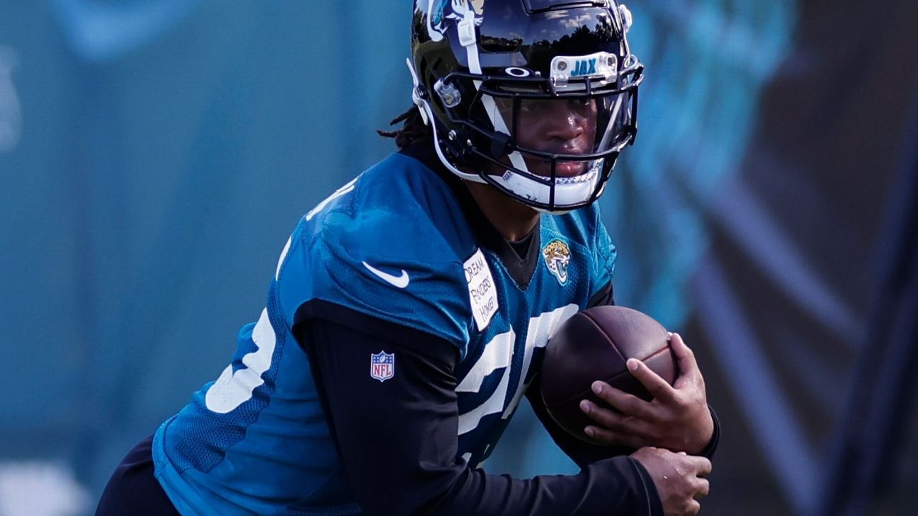 Jacksonville, FL, USA. 22nd Nov, 2020. Jacksonville Jaguars running back  James Robinson (30) during 1st half NFL football game between the  Pittsburgh Steelers and the Jacksonville Jaguars at TIAA Bank Field in