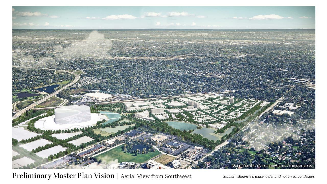 Chicago Bears' conceptual plans for 326-acre property includes construction of d..