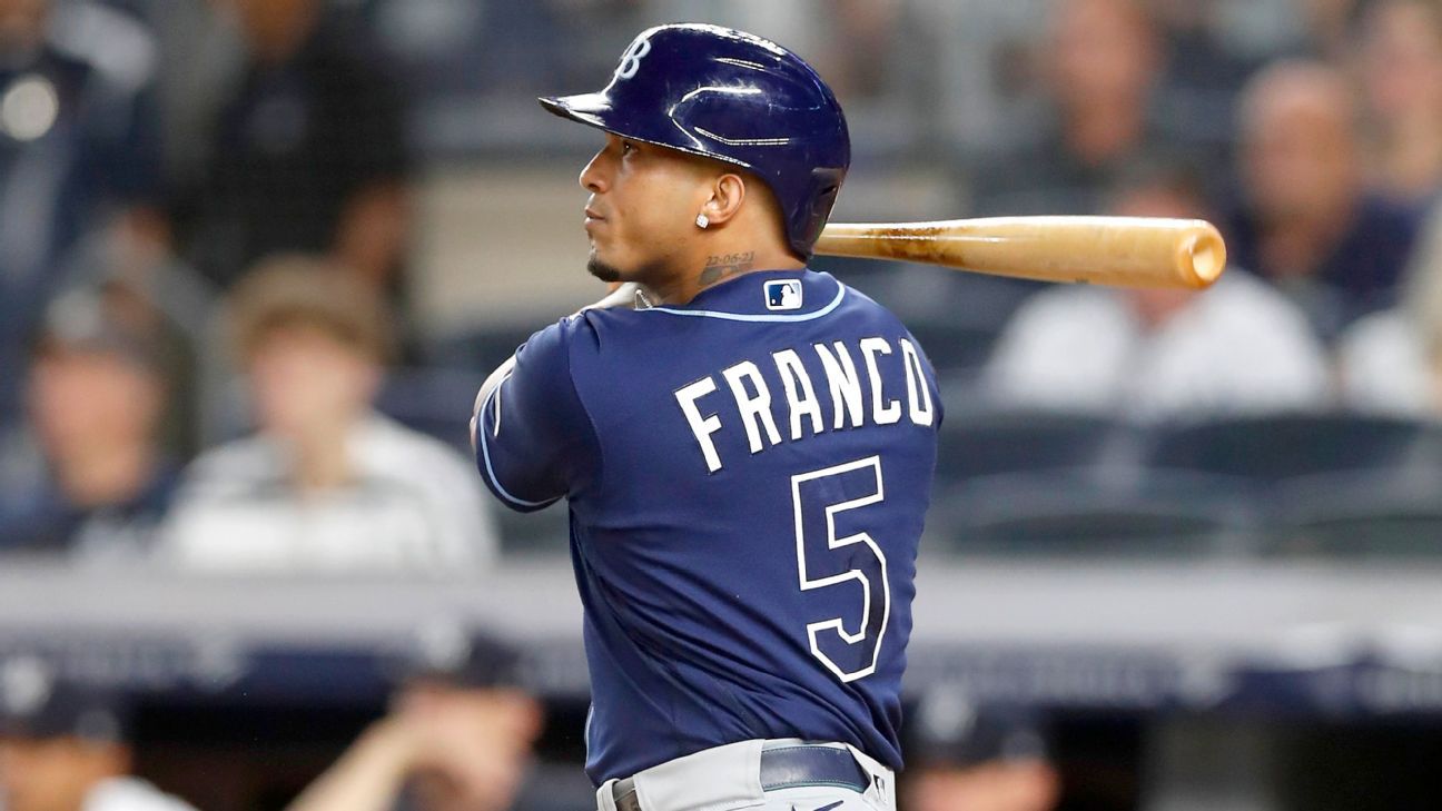 Rays' Wander Franco back after 2-game benching, hits homer - ESPN