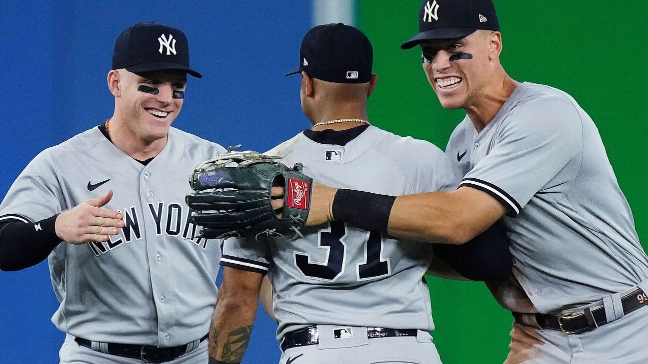 Aaron Judge slaat 60 homeruns terwijl de overwinning van de New York Yankees de kroon van de American League East veiligstelt