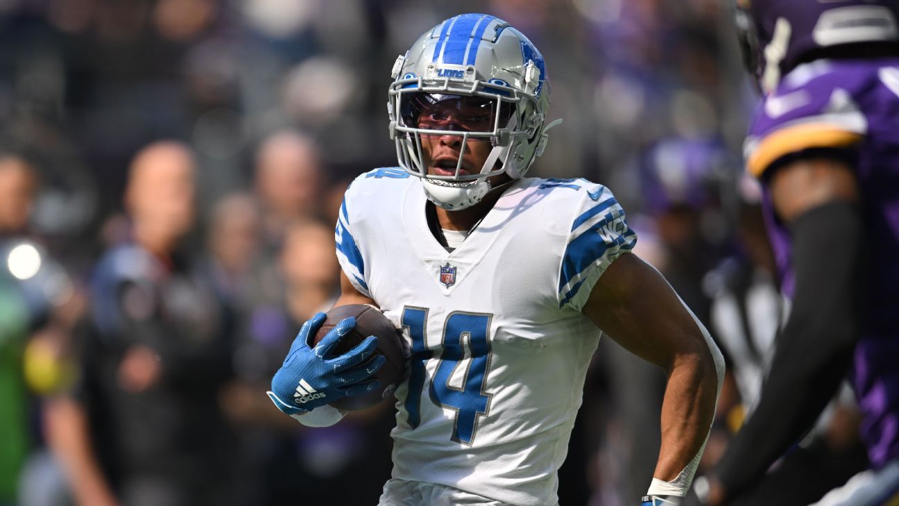 Detroit Lions WR Amon-Ra St. Brown out vs. Seattle Seahawks; RB D'Andre Swift co..