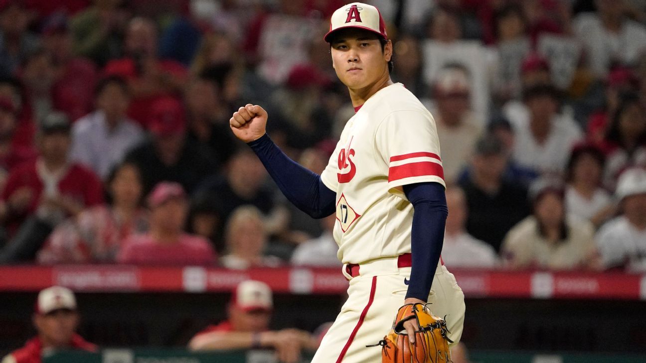 Ace Shohei Ohtani takes no-hit bid into 8th inning, Los Angeles Angels defeat Oa..