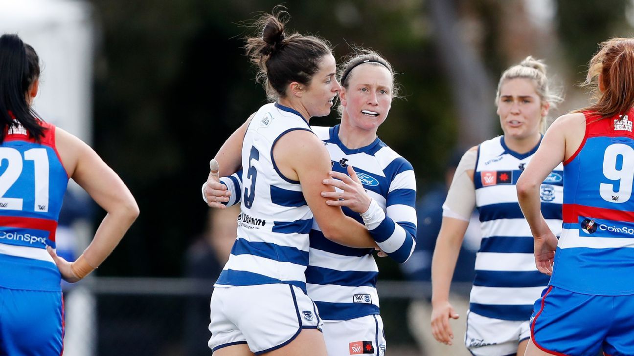 AFLW Round 6 Geelong Cats claw way to win over Bulldogs ESPN