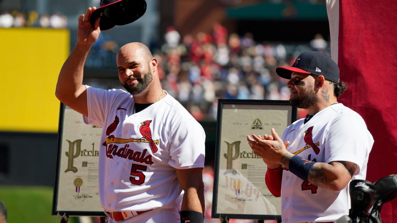 St. Louis Cardinals' Albert Pujols says he almost retired after struggles in Jun..