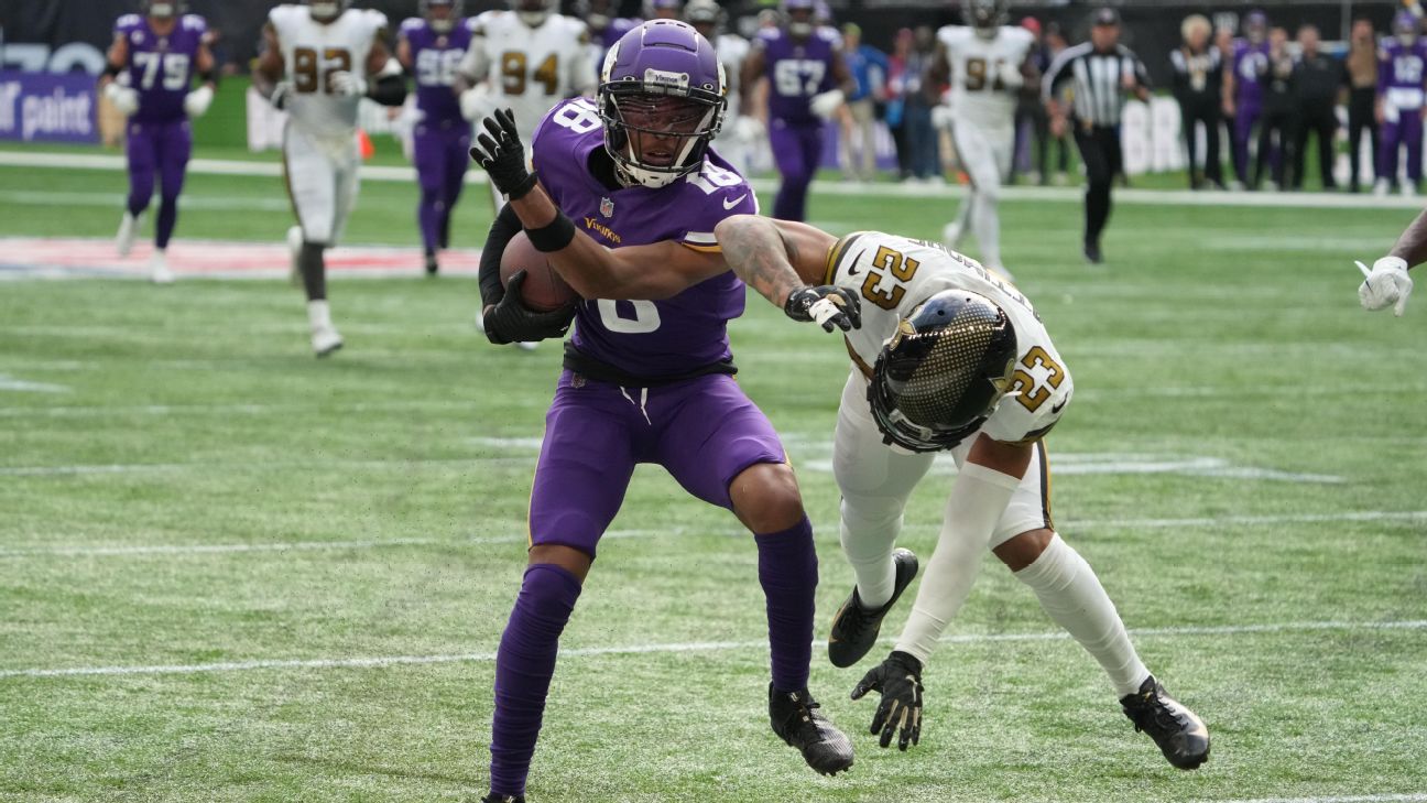 Vikings WR Justin Jefferson takes shot at Saints DB Marshon Lattimore with Allen..