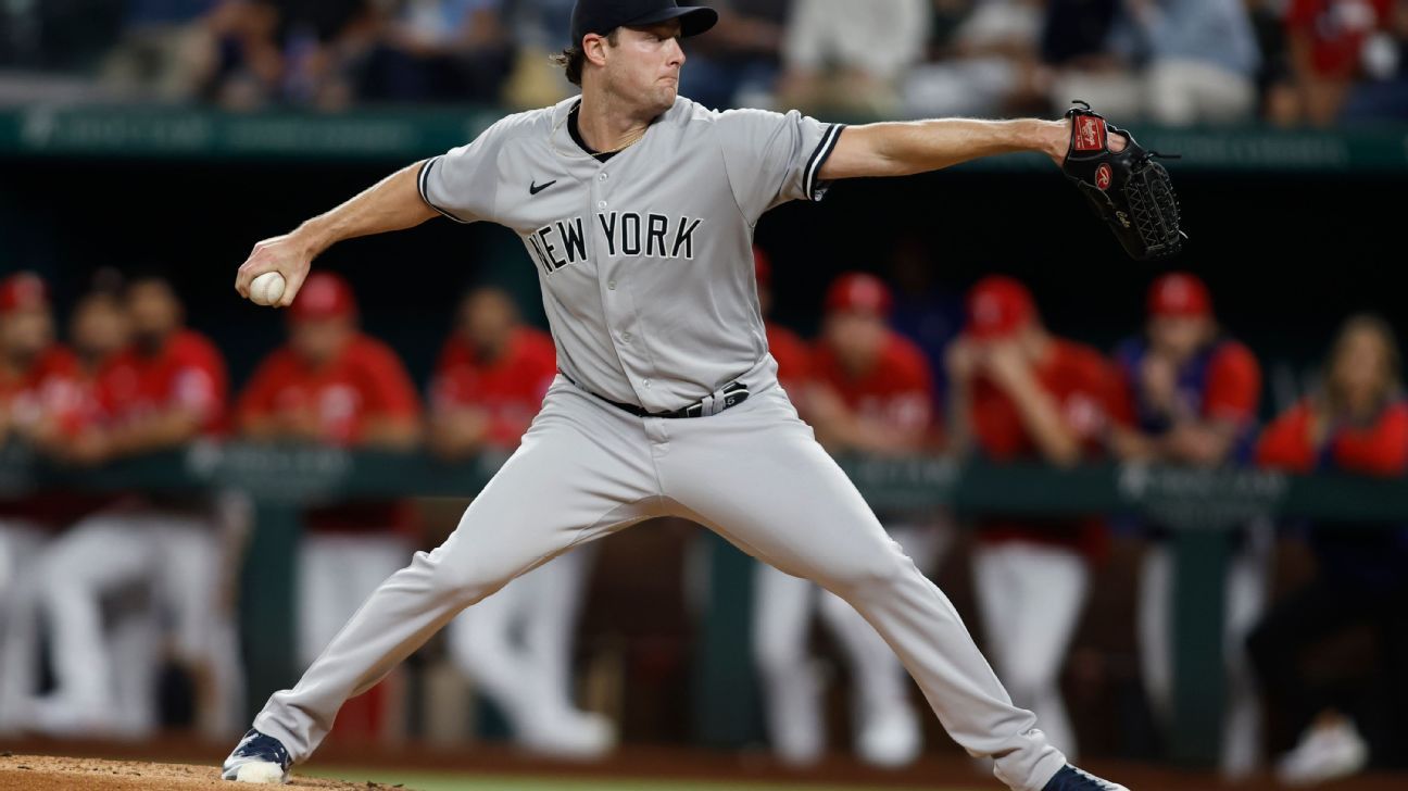 Gerrit Cole New York Yankees Autographed Game-Used #45 Gray Jersey vs.  Cleveland Indians on September 29 2020 with Multiple Inscriptions - Yankees  Postseason Debut