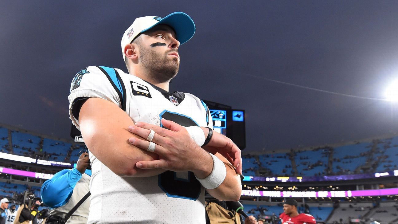 Panthers QB Mayfield to have MRI on injured left ankle - The San Diego  Union-Tribune