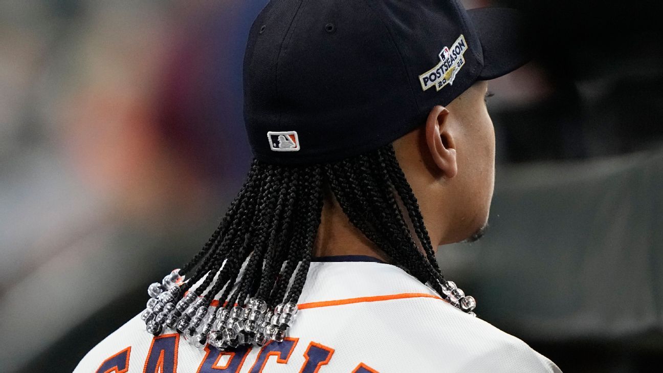 Astros pitchers Framber Valdez and Luis Garcia rock hair