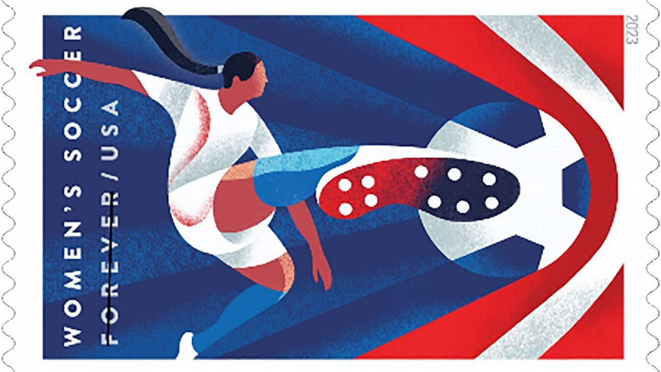 United States women's soccer celebrated with new stamp