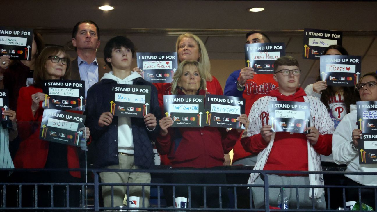 First lady Biden joins cancer tribute at Game 4