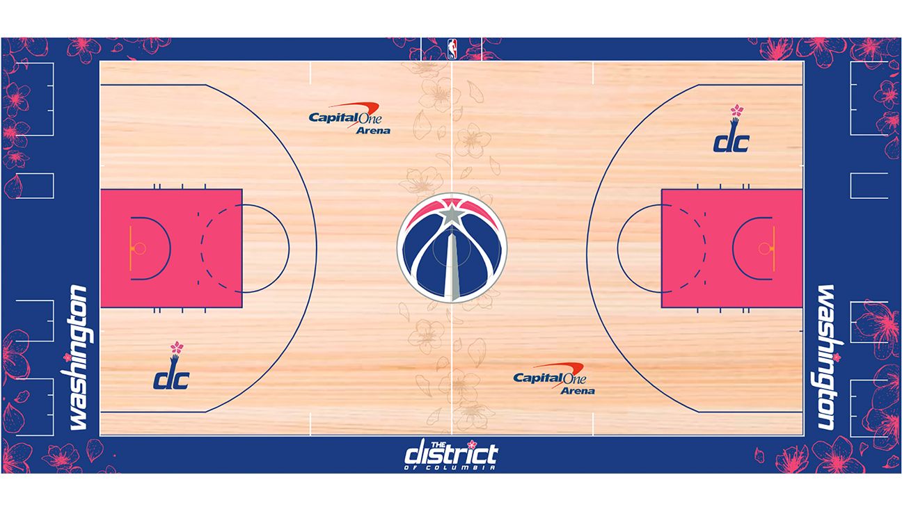 Lowe: Inside the incredible new Washington Wizards alternate court (cherry  blossoms!) - ESPN