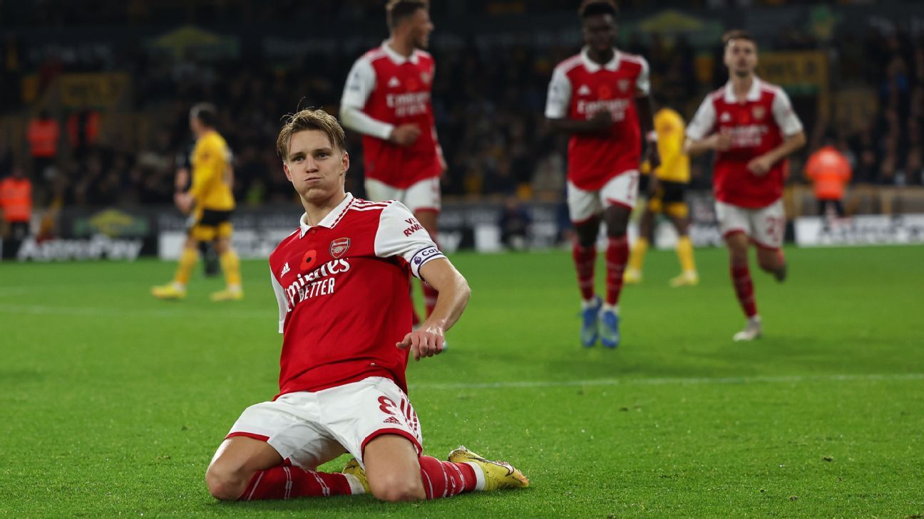 Arsenal players ratings vs Wolves: Martin Odegaard steps up for