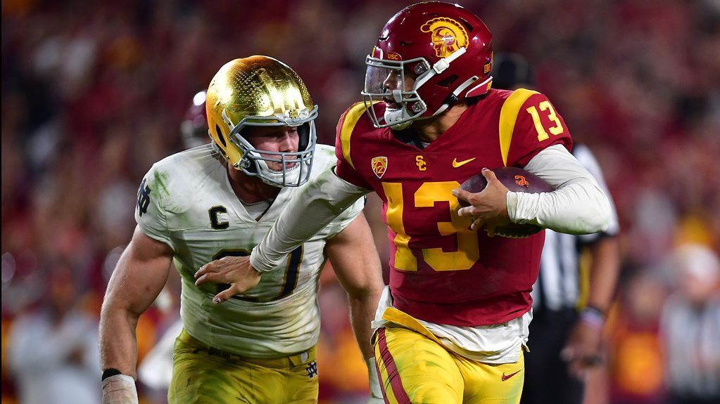 Caleb Williams' Heisman showcase carries USC to win over Irish