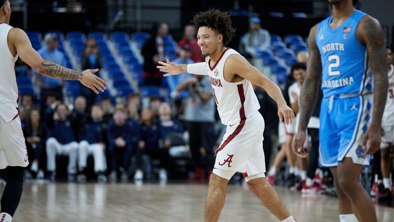 No. 18 Alabama hands No. 1 North Carolina 2nd loss in 4OT