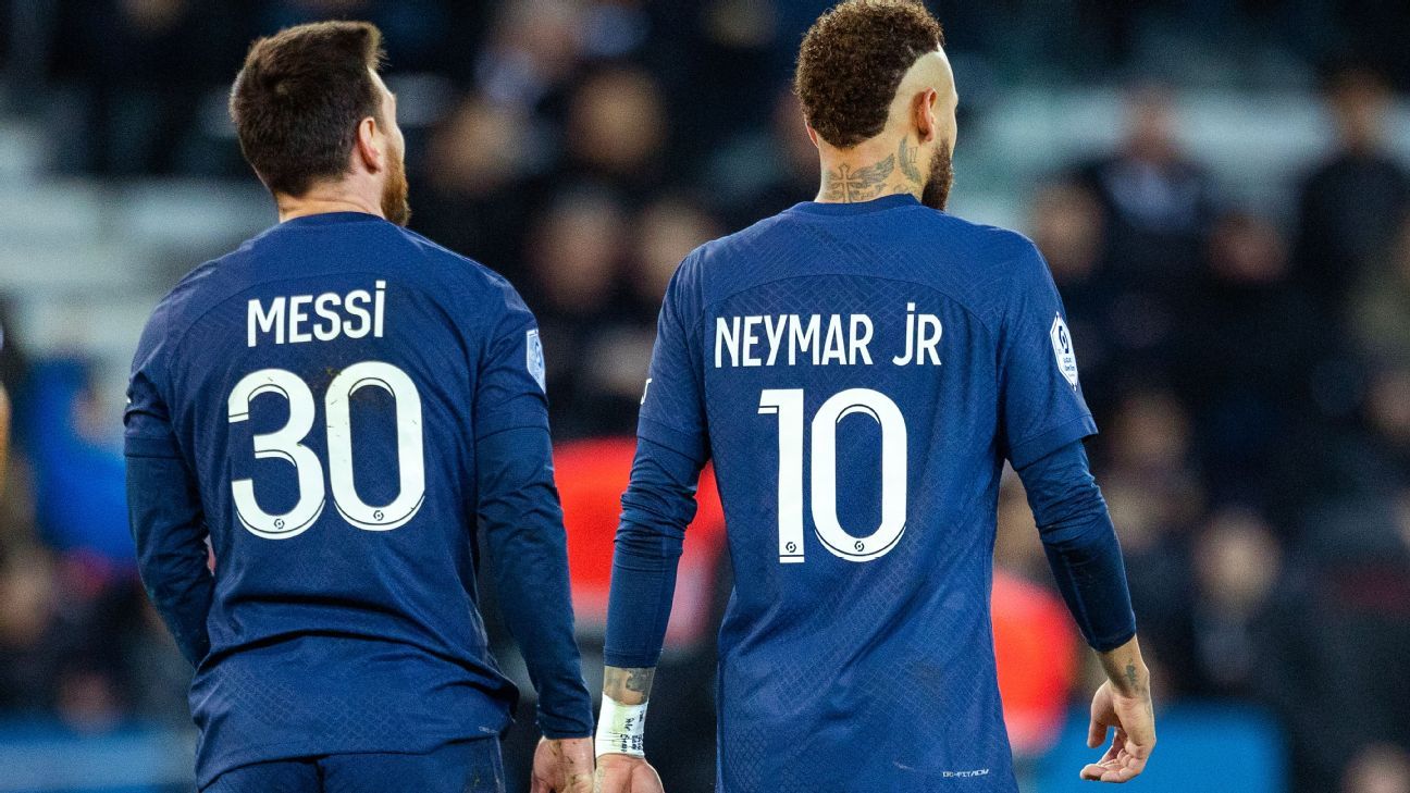 Neymar cede camisa 10 do PSG para Messi contra o Olympique de Marselha;  entenda o motivo - ESPN