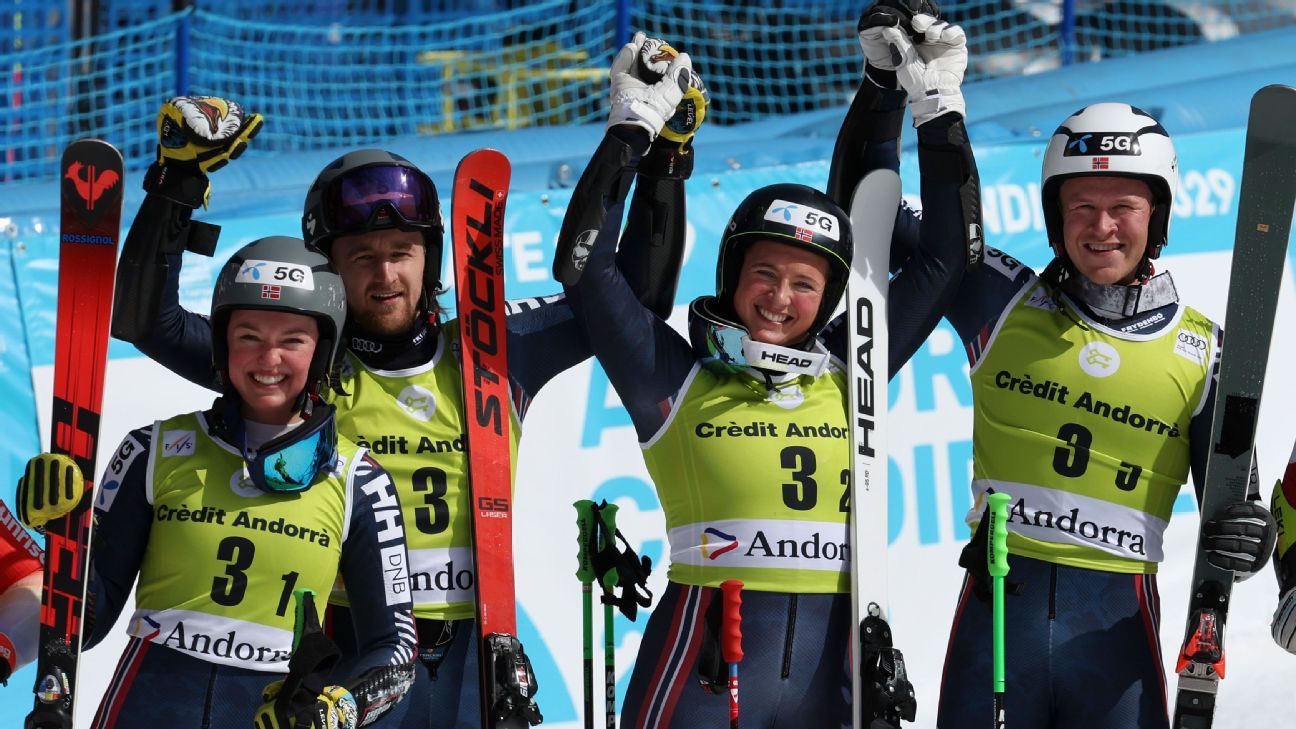 Norwegian skiers win tiebreaker over Swiss in WC team event