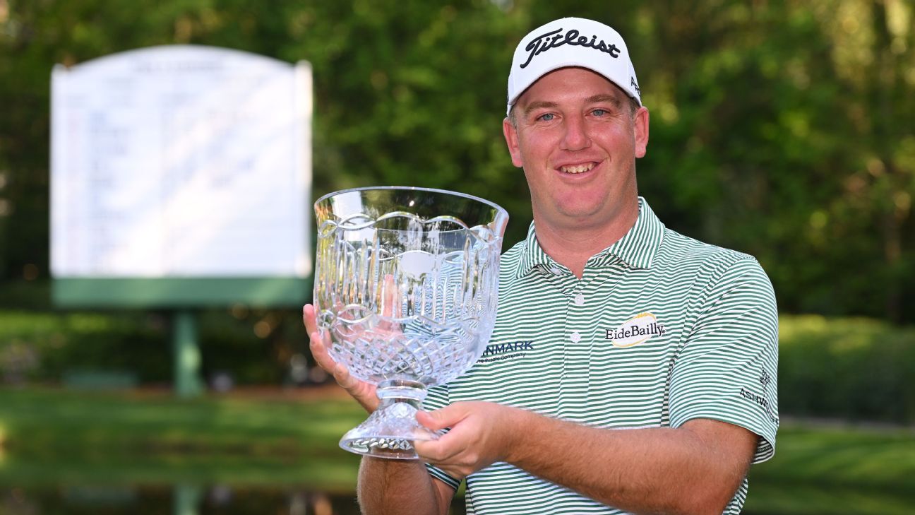 Tom Hoge tem um hole-in-one, vencendo a competição Masters Par 3