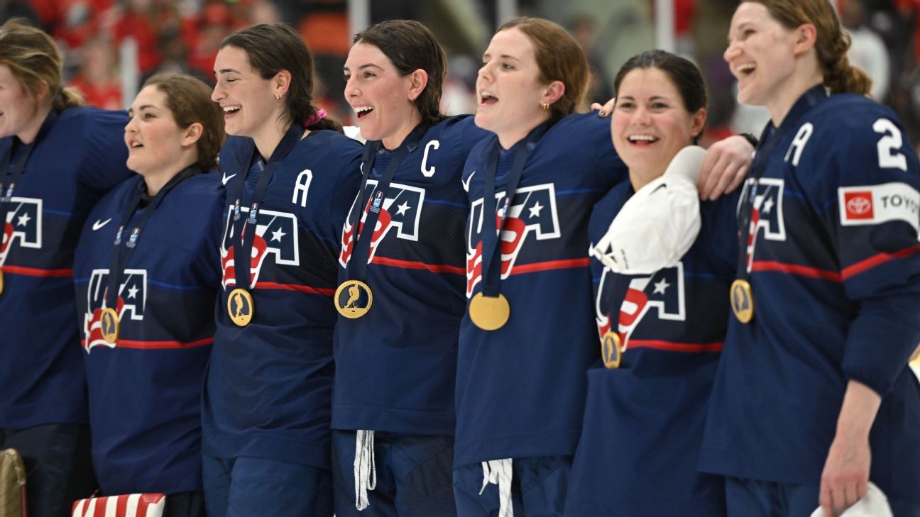 Trzy gole Hilary Knight doprowadziły Stany Zjednoczone do wyprzedzenia Kanady i zdobycia światowego złota w hokeju