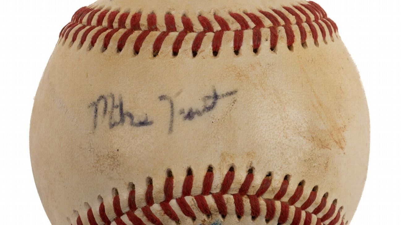 Sold at Auction: Mike Trout signed and practiced with Baseball