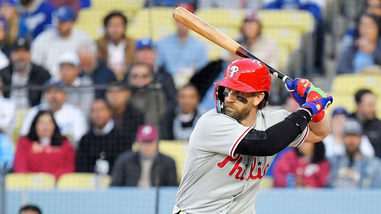 Philadelphia Phillies star Bryce Harper had three pins inserted in  fractured left thumb, but he'll 'be back' in lineup this season - ESPN
