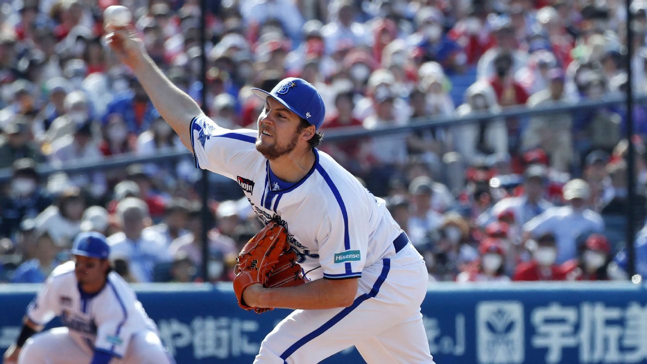 Former MLB pitcher Trevor Bauer wins NPB debut in Yokohama