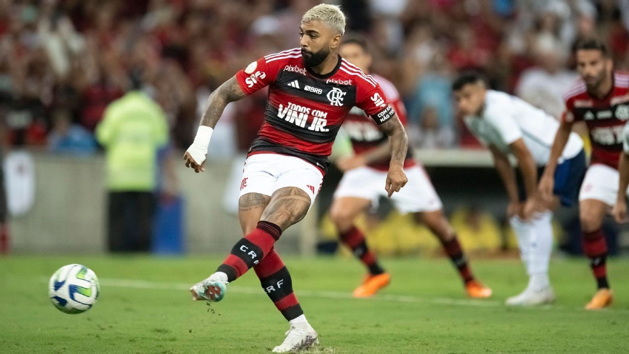 O aproveitamento de Gabigol em pênaltis pelo Flamengo