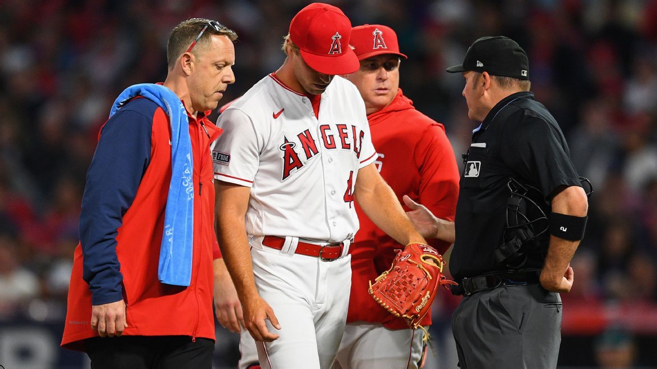 Angels' Ben Joyce leaves with right hand irritation - ESPN