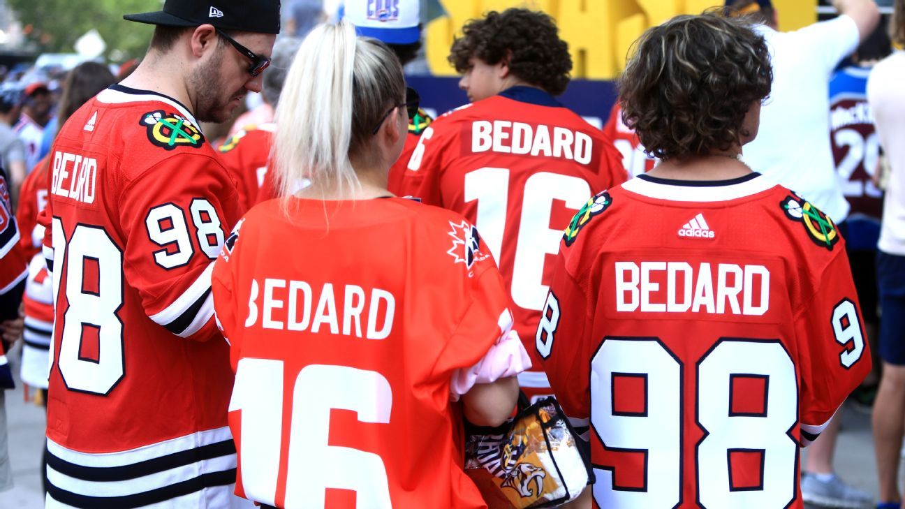 Blackhawks boon: Bedard leads NHL jersey sales