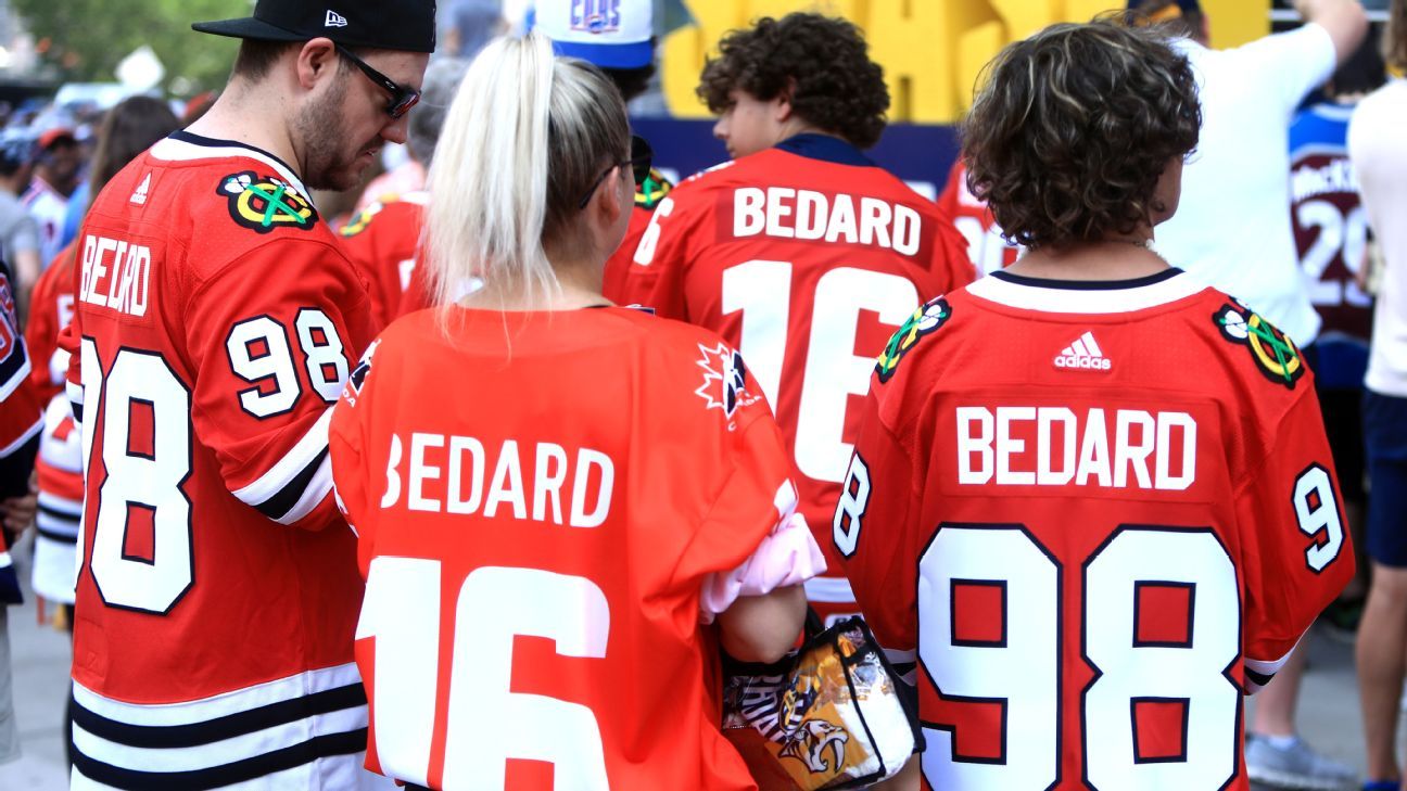 Blackhawks boon Rookie Connor Bedard leads NHL in jersey sales ESPN