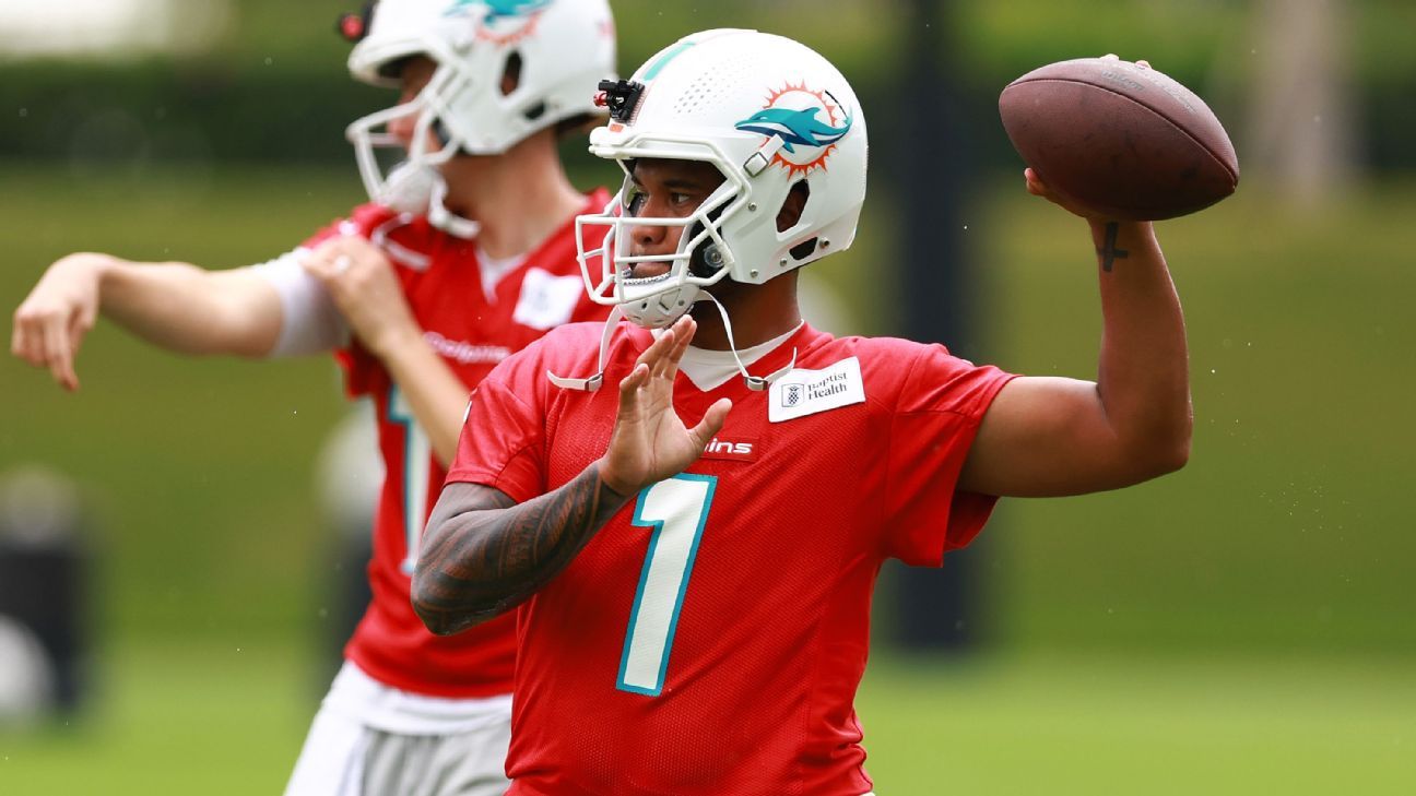 Tua Tagovailoa returns to practice; Dolphins hope he can play