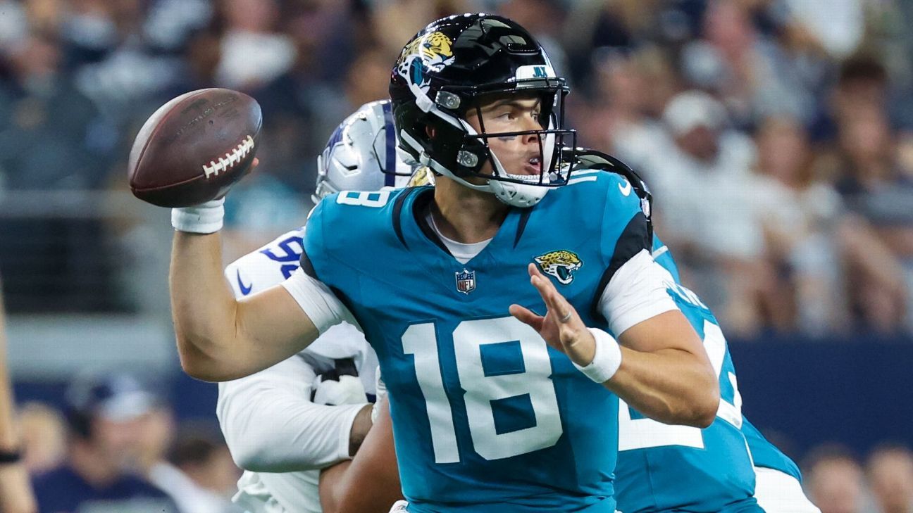 Jags backup QB Nathan Rourke throws sensational touchdown pass - ESPN