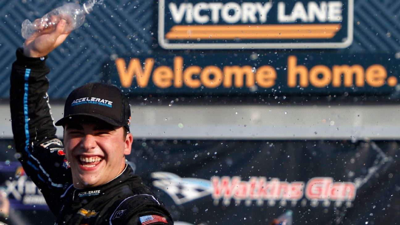 Mayer takes out Xfinity rival, wins Watkins Glen