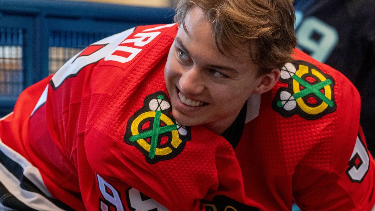 Connor Bedard skates in his first NHL exhibition game with the Chicago  Blackhawks, Sports