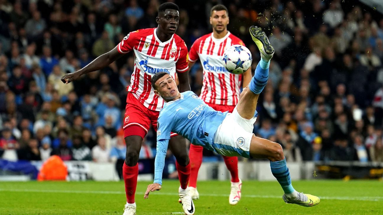 Manchester City kick off Champions League title defense with win against Red Star Belgrade