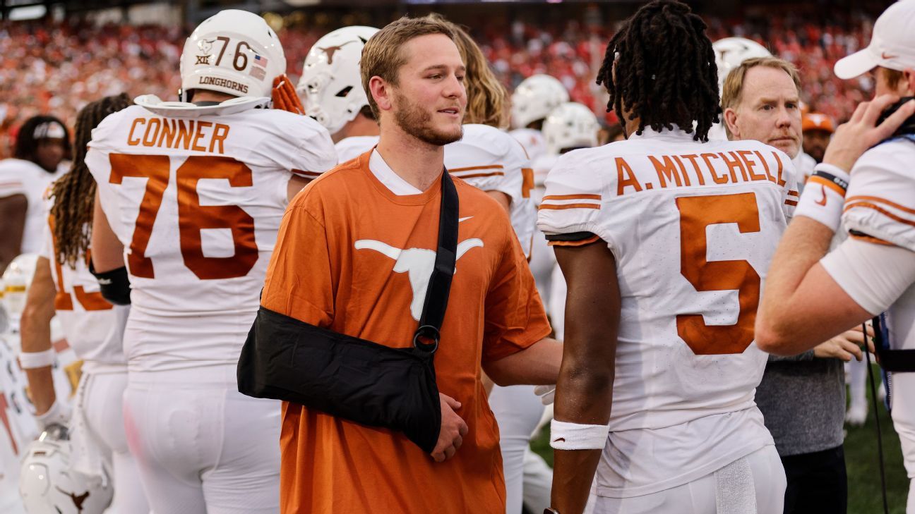 Longhorns QB Ewers throwing, now 'day to day'