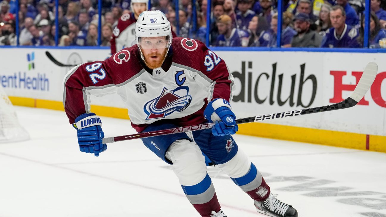 Landeskog watches practice, but return 'not close'