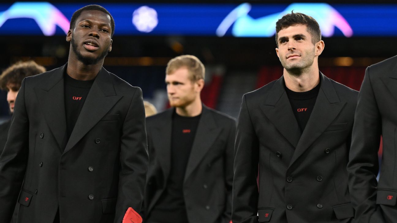 Christian Pulisic arrives in style! AC Milan show off new Off-White gear  ahead of Champions League clash with Borussia Dortmund