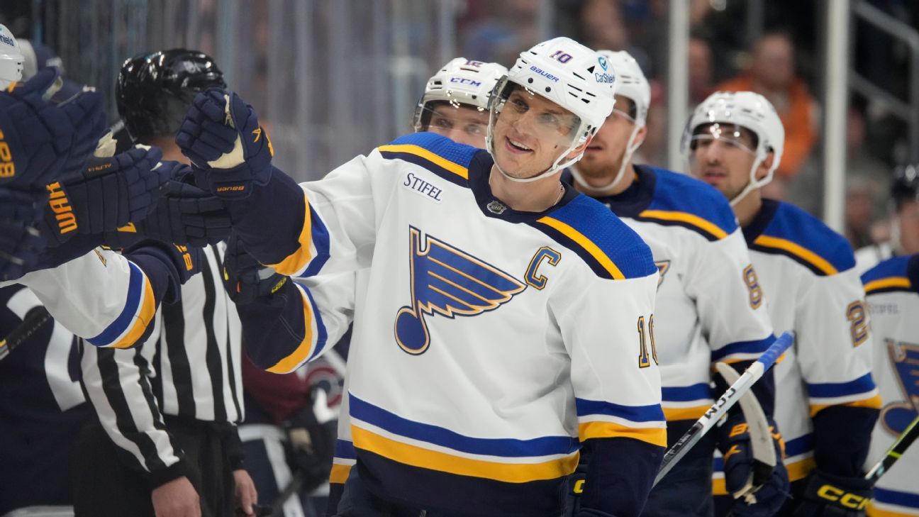 Blues get hat tricks from Schenn, Buchnevich