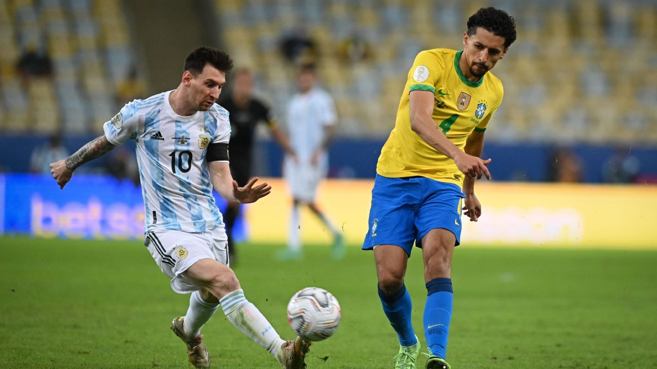 An Argentina players kicks The Adidas BRAZUCA FINAL RIO FIFA 2014 News  Photo - Getty Images