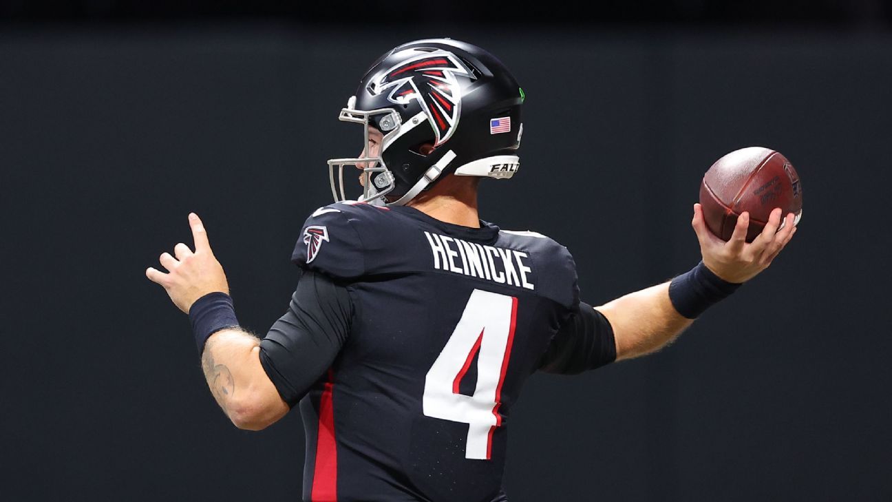 Status of Falcons QB Taylor Heinicke to be determined prior to kickoff