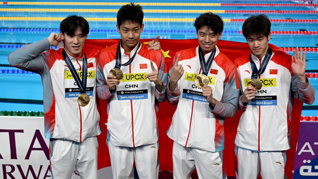 Pan Zhanle swims report 100 meters as China wins relay gold