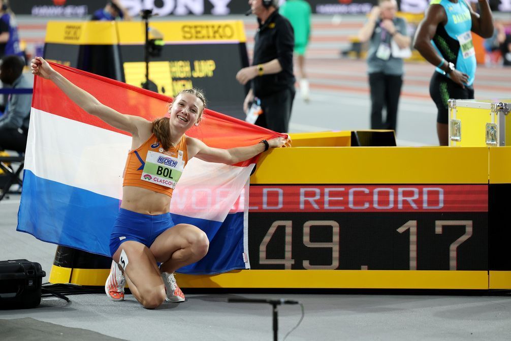 Femke Bol of Netherlands reacts after a run in the Women's 400 metres  News Photo - Getty Images