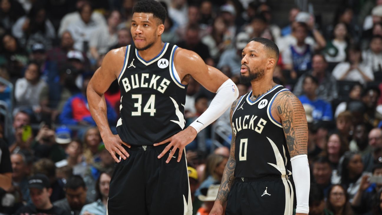 Bucks players Giannis Antetokounmpo and Damian Lillard will be absent from the fourth game
