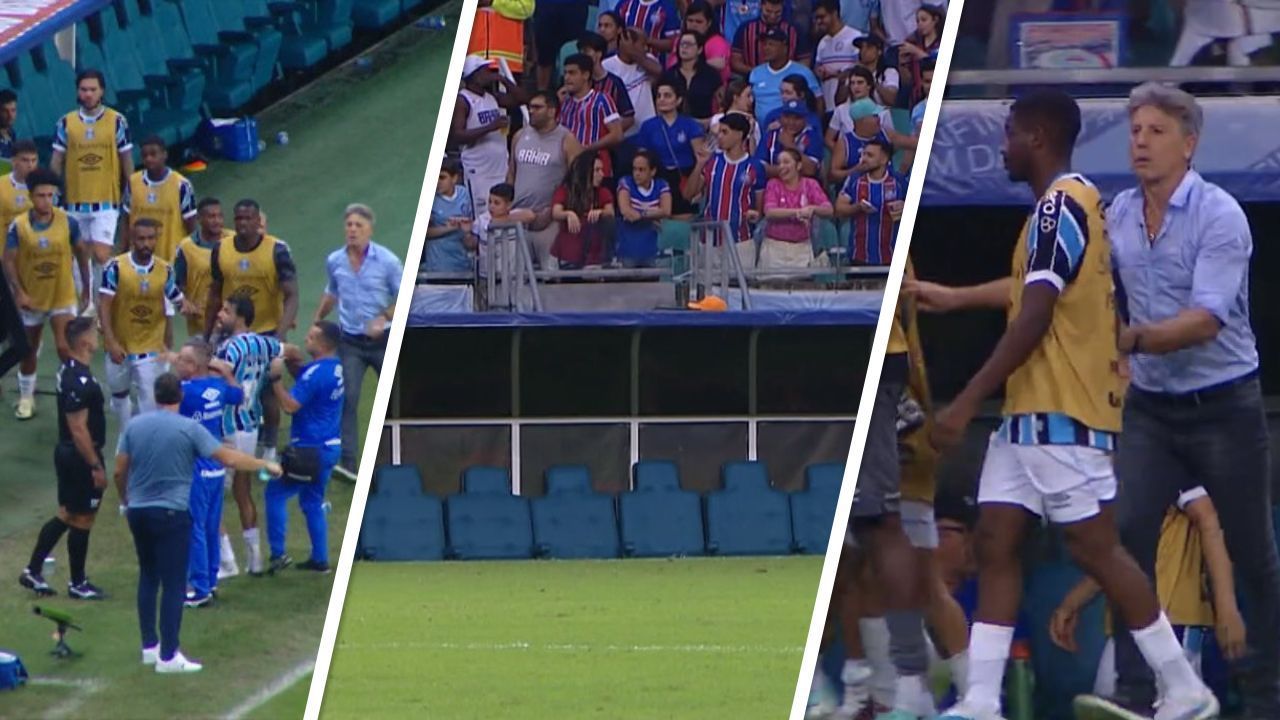 Renato Gaúcho indignado abandona jogo após expulsão de Diego Costa.