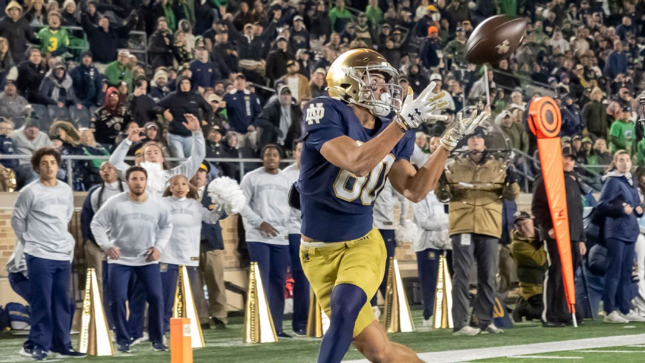 Irish WR Faison out 1-2 weeks with ankle injury