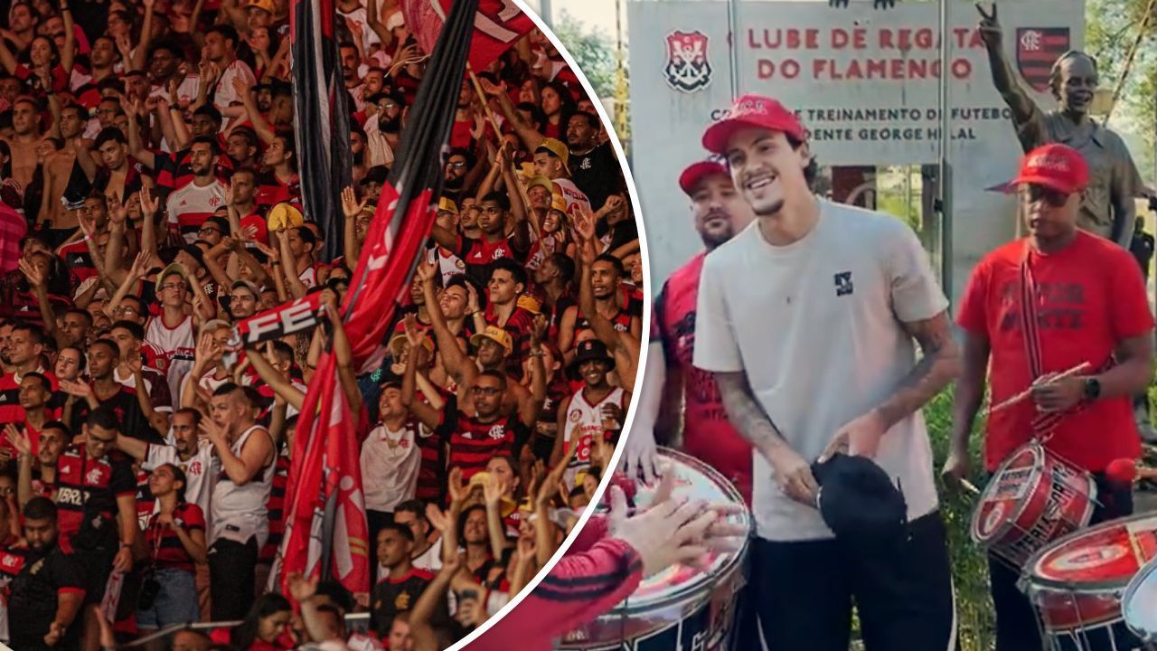HOMENAGEM AO ARTILHEIRO! Organizada do Flamengo emociona atacante com cântico durante treino no CT.