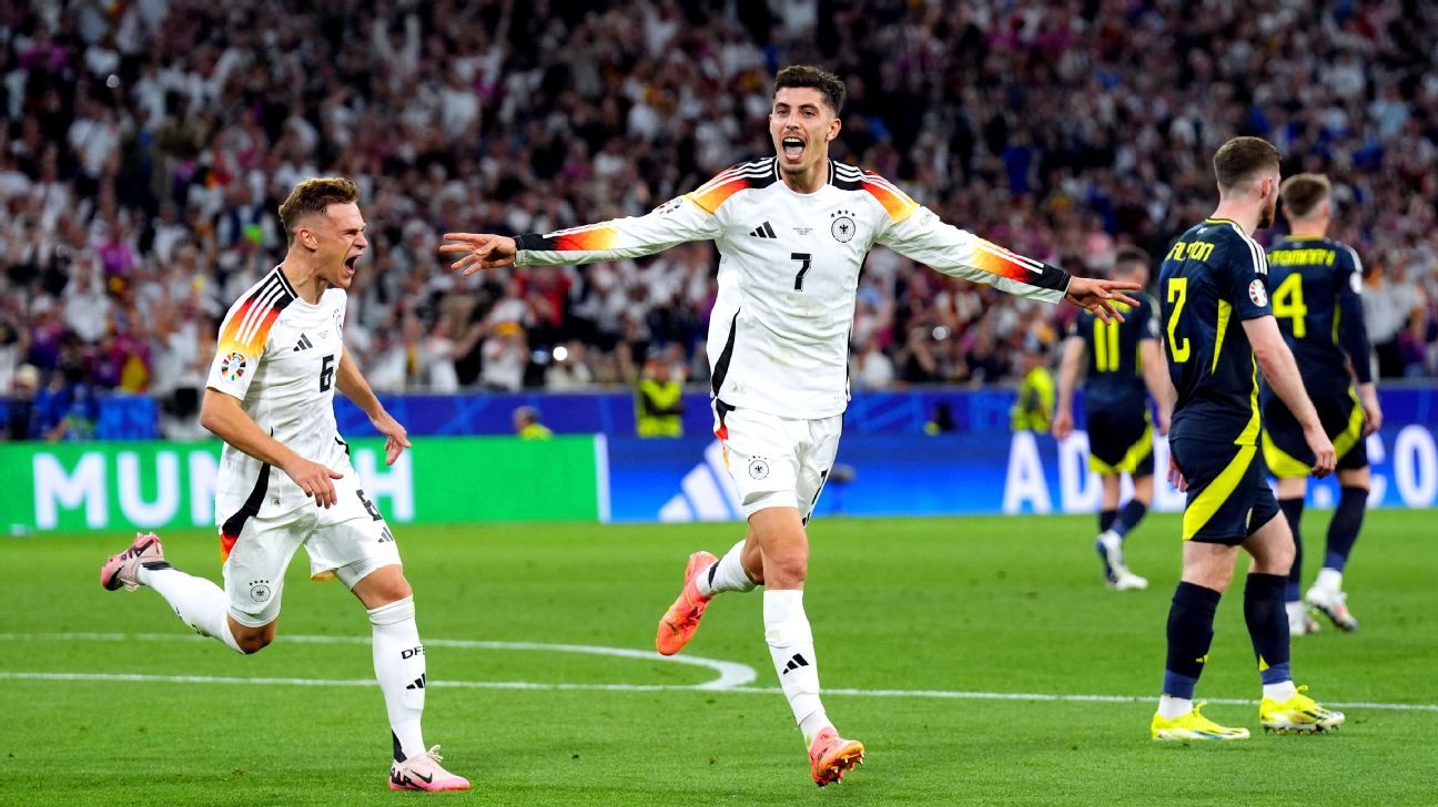 Alemanha aplica goleada na Escócia e dá show na fenda da Eurocopa