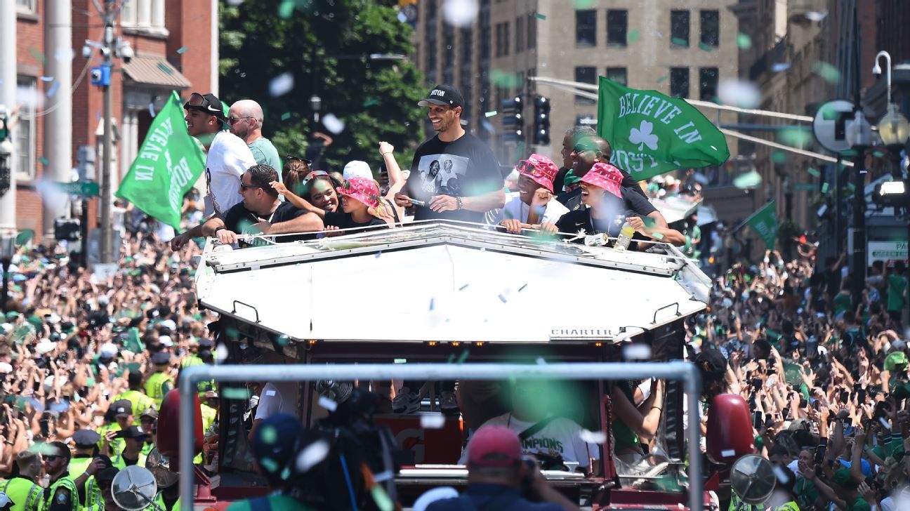 Boston salutes Celts' 18th NBA title with parade