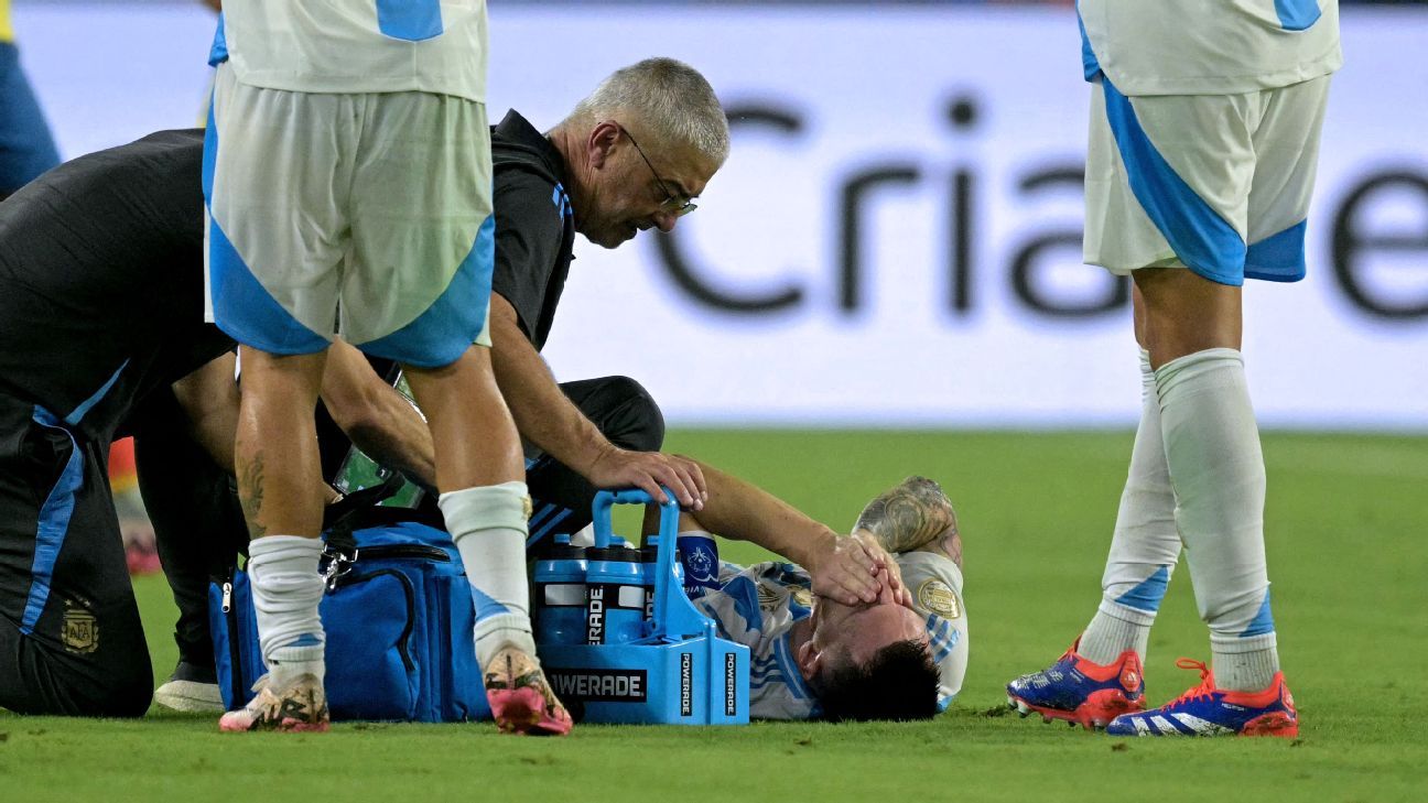 Lionel Messi verlässt verletzungsbedingt im Finale der Copa America das Feld