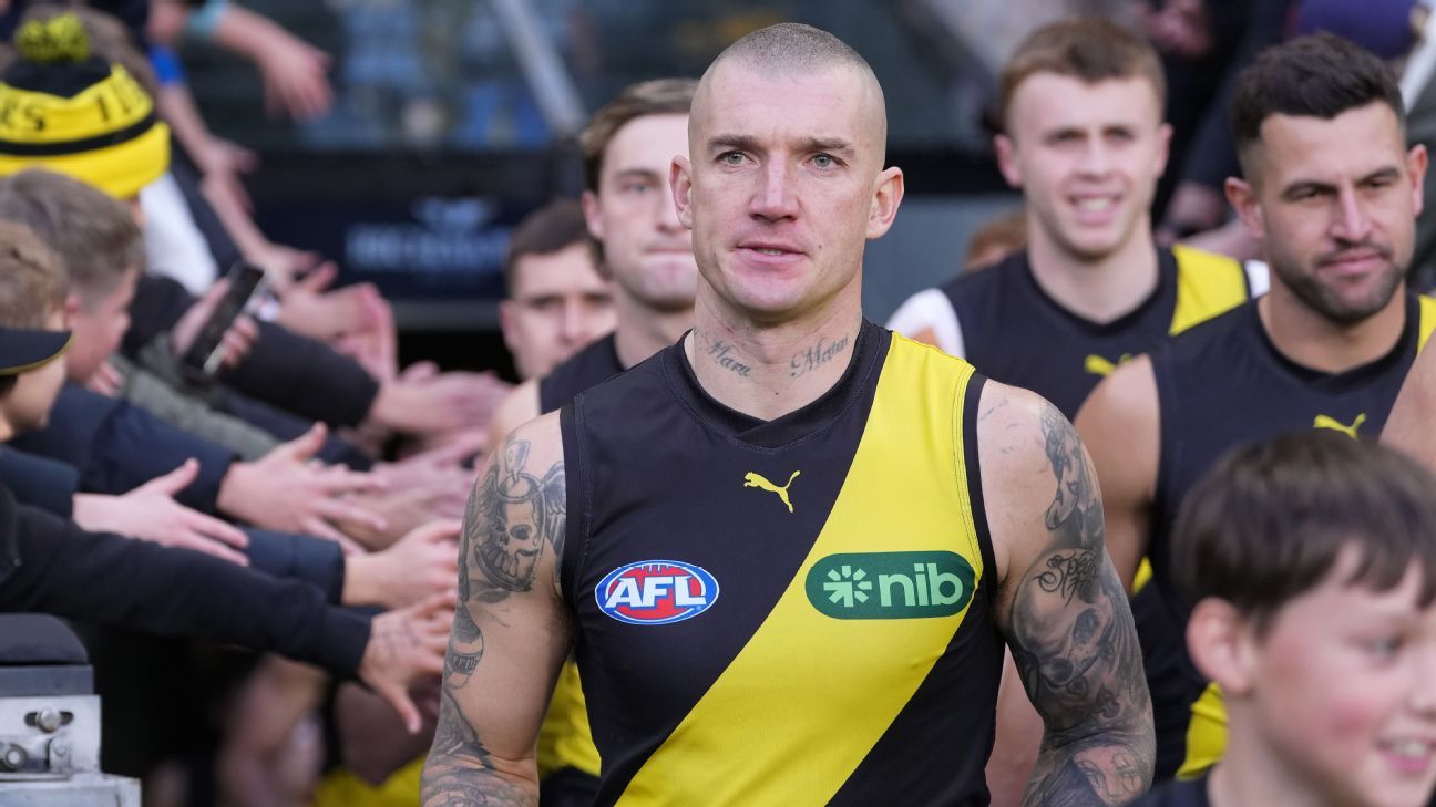 AFL: Dustin Martin sidelined again with lingering back issue - ESPN